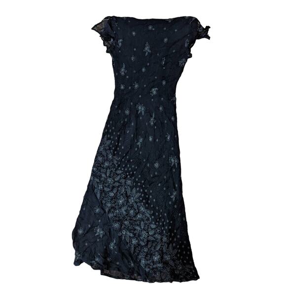 NWT VINTAGE RAMPAGE METALLIC FLORAL LACE LONG DRESS  Size 4 - Picture 2 of 8